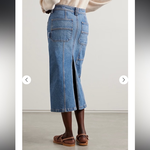 A.L.C.Alden Vegan Leather Midi Pencil Skirt Silver Metallic size 6 - Picture 5 of 17